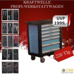 PROFI - WERKSTATTWAGEN 220 teilig in 7 Ebenen mit Werkzeug Fahrbar KRAFTWELLE